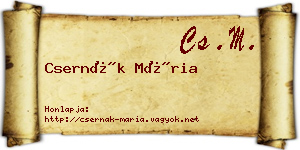 Csernák Mária névjegykártya